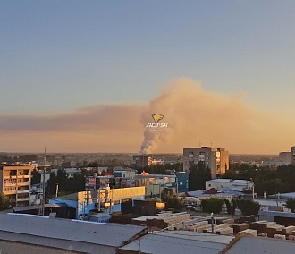 Пожар на свалке у Хилокского рынка тушат КамАЗы и бульдозеры
